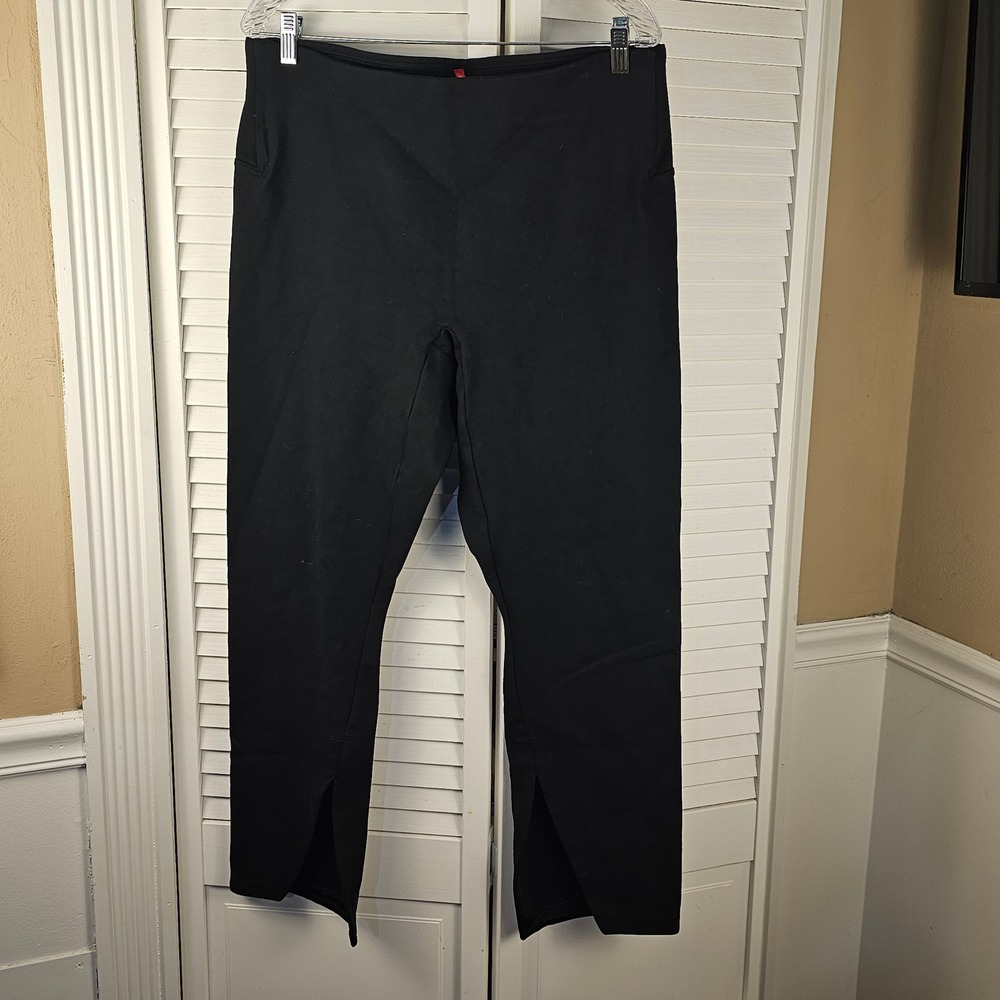 Spanx Womens Perfect‎ Black Front Slit Pants Leggings 1X